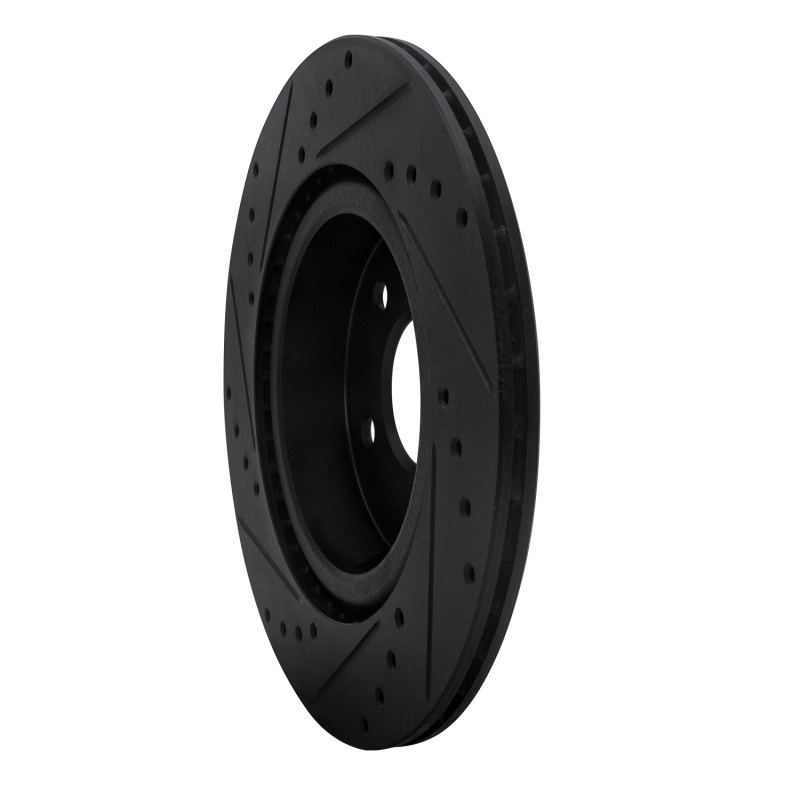 Infiniti QX50 Brake Rotor (1) - Rear Right - R1 Concepts - Drilled & Slotted - Black - `19-`24